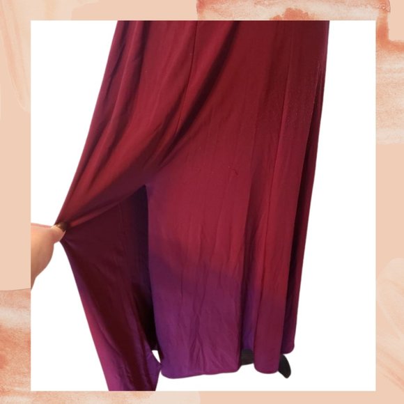 Burgundy Embellished Sequin Formal Prom Dress - Picture 4 of 6